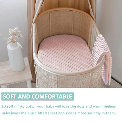 Owlowla BS-IVORY&KHAKI Bassinet Sheet Set,Ultra Soft Minky Cradle Sheets Universal Fitted Bassinet Pad/Mattress For Baby Boys Girls thumb #3
