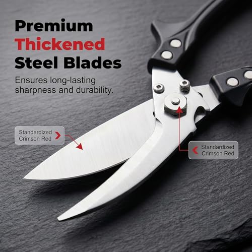 Image of Heavy Duty Poultry Shears, Heavy Duty Kitchen Scissors for Food, Multi-Purpose Kitchen Shears for Meat Chicken Bone Fish Turkey Vegetables Seafood (Silver)