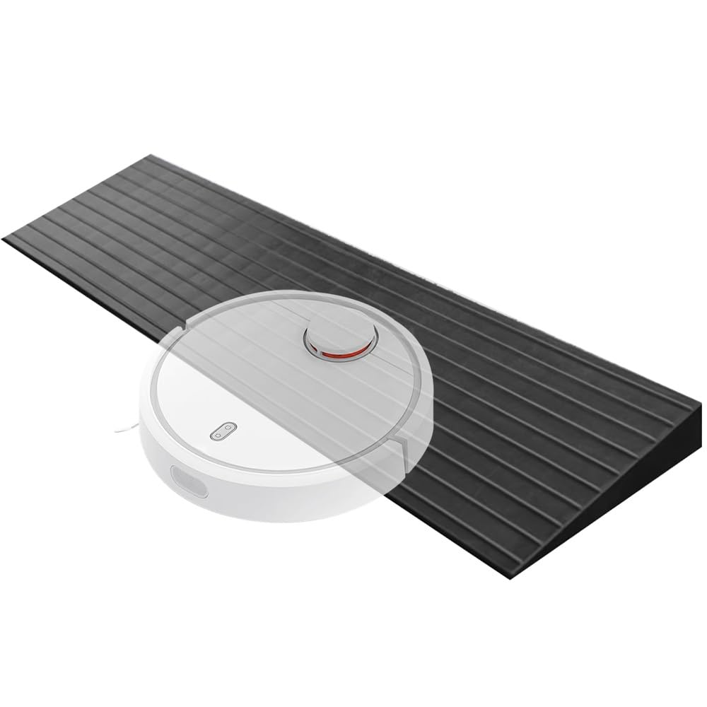 Rampa de Acceso de 3 cm y 5 cm para Robot barredor, Antideslizante, para Silla de Ruedas, de Goma, para Puertas, entradas de vehículos, Scooters de Movilidad y escaleras (Negra, 4 cm de altu