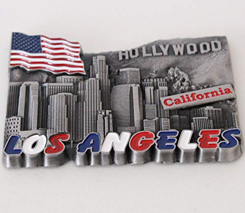 Los Angeles Metal Magnet Unique Design Home Kitchen Decorative Travel Holiday Souvenir Gift, Stick Up Your Lists, Photos on Your Refrigerator