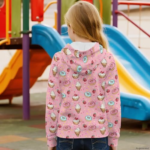 Image of Coloranimal Unisex Girls and Boys Long Sleeve Hoodies Hoody Athletic Pullover Sweatshirts Tops Age 6-16year