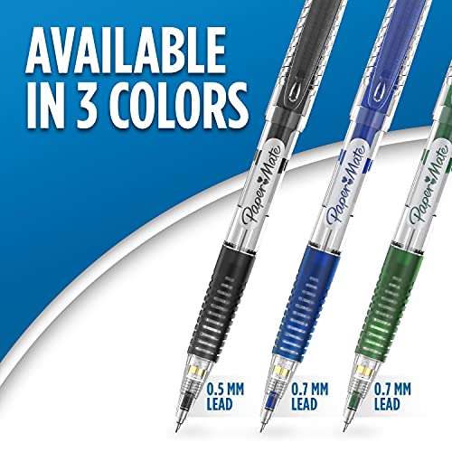 Image of Paper Mate Clearpoint Mechanical Pencils with Break-Resistant 0.7mm Lead, Comfort Grip and Eraser, Dark Blue, 12 Count