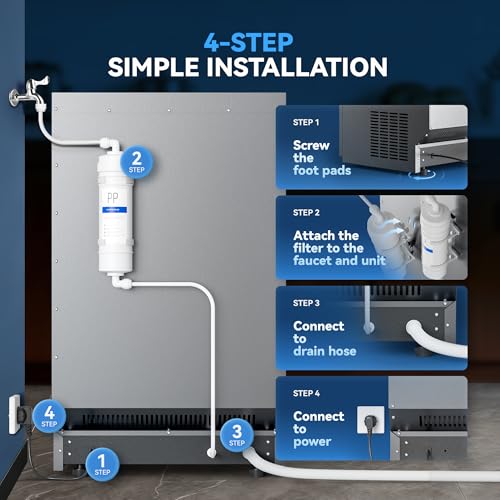 Image of Tehanld Commercial Ice Maker, 120LBS /24H Ice Maker for Home, Rest, Bar
