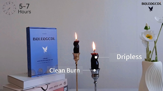 Image of Short Spiral Taper Candles 7.5 Inch Black Smokeless Candle Stick Handmade Unscented Twisted Candlestick for Dinner Home Church Decoration 2 Pcs