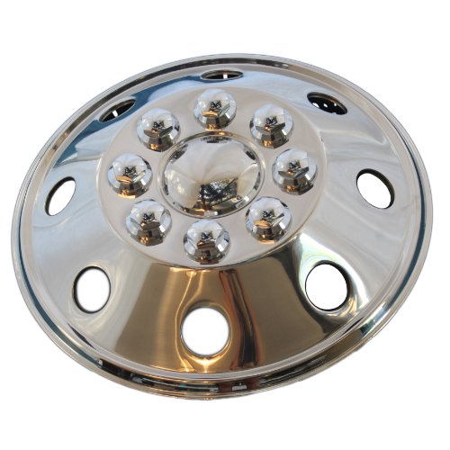 4 Pc Set 16" 8 Lug Rv Stainless Steel Hub Cap Steel Wheel Rim Covers #TOP1