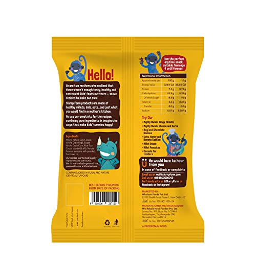 Image of Slurrp Farm Mighty Jowar Puffs | Khatta Meetha, Mild Masala, Cheddar Cheese, Tangy Tomato, Choco Ragi, Cheese & Herbs | Not Fried, No Maida | Healthy Snack for Kids, School Tiffin and Travel Friendly | 6 x 20g