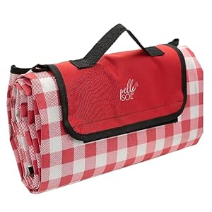 Pelle & Sol Picknickdecke 200x140 cm Rot-Weiß Karo