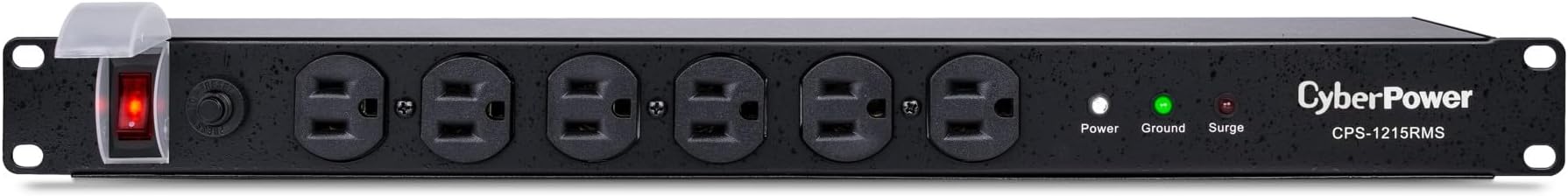 CyberPower CPS1215RMS Surge Protector, 120V/15A, 12 Outlets, 15 ft Power Cord, 1U Rackmount