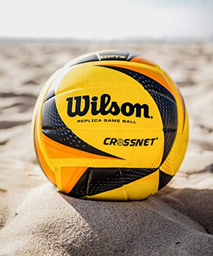 CROSSNET Wilson X OPTX Replica Beach Volleyball Outdoor Training Game Play Ball with Virtual Spin Technology, and Optic Flow Graphics
