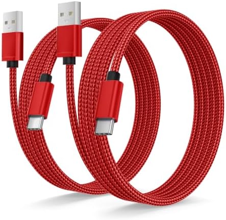 Basesailor for iPhone 17 16 Pro Max Charger Cord,USB to USB C Cable,Type C Charging Power Cord for Apple 17e 15 iPad 10 Air 4 5,Samsung Galaxy S26 S25 S24 S23,Red,2Pack 3.3FT(1M)