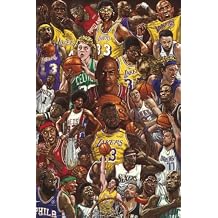 Basketball Superstars - Sports Poster Basketball Icons & Legends - Montage Size 24" x 36"