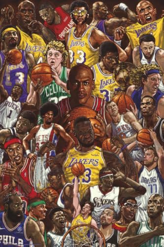 Basketball Superstars - Sports Poster (Basketball Icons & Legends - Montage) (Size: 24" x 36")
