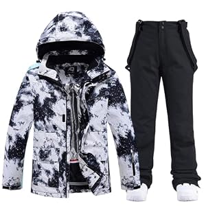 HOTIAN Damen Ski Jacke und Hosen 2 Teilig Set Skianzug Damen Winter Warme Schnee Skifahren Sätze Wasserdicht Winddicht Snowboard Set