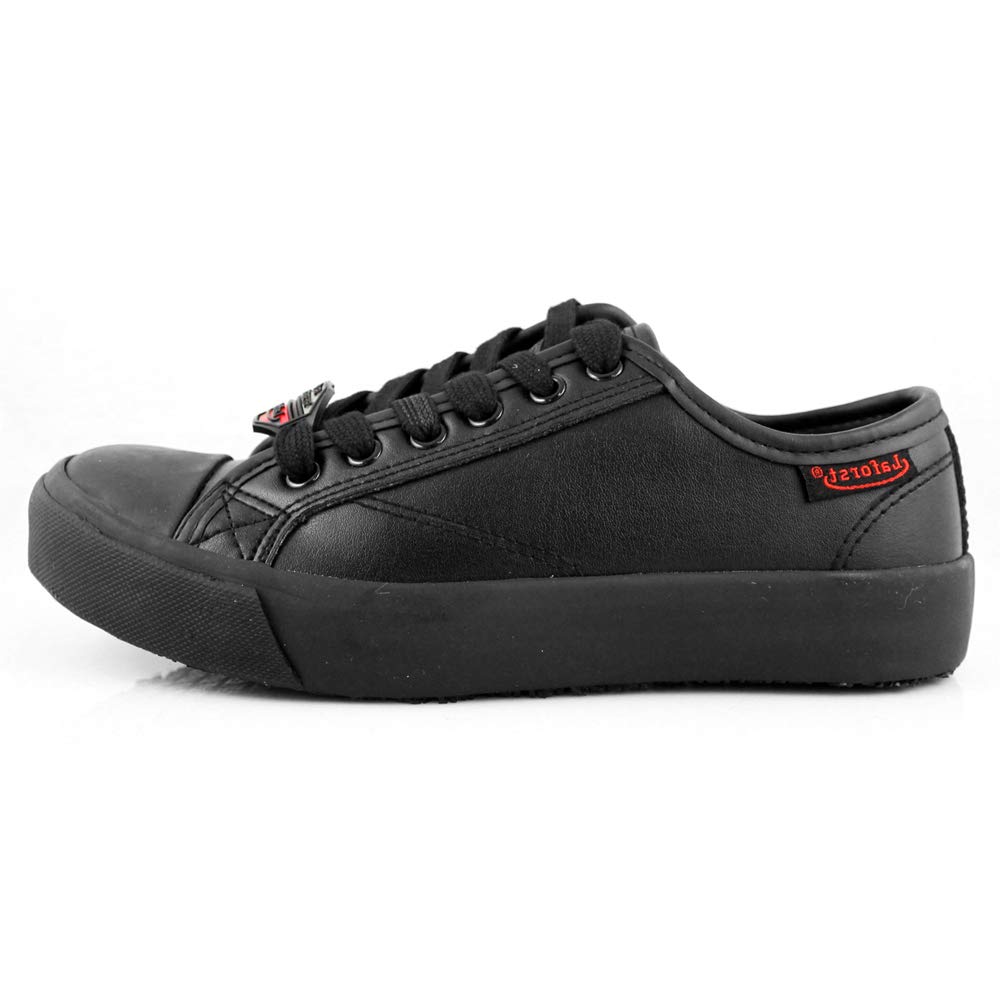 Laforst Mens 3514 Leather Slip Resistant Server Waiter Lace Up Flat Black 9