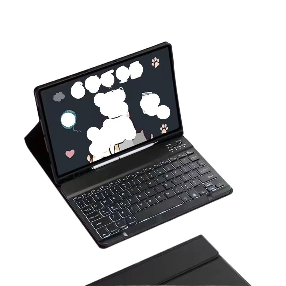 Coque clavier rétroéclairé pour Galaxy Tab A8 évitant les rayures et les pertes de stylet