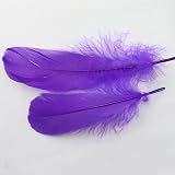 SYSUII 100 plumas de ganso de 13-17 cm, plumas de ganso naturales, para manualidades, diseño de atrapasueños, diadema, joyas, bodas, fiestas, festivales, decoración, color morado