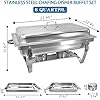 4 Pack Chafing Dish Buffet Set High Grade 8QT Stainless Steel Chafer Complete Set, 8 QT, Alpine Gray Handle, Silver