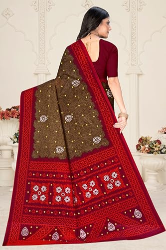 Image of TAMAIRA FASHION Mulmul Pure Cotton Saree For Woman Floral Batik Printed|Office Wear Daily Wear Sarees For Women Without Blouse Piece (Available in 11 Colours)