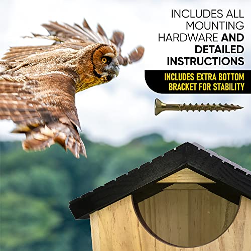 Sdmoutdoor North American Screech Owl House, Barn Owl Box, Owl Nesting Box For Great Horned Owl, Screech Owl, Barn Owl. No Assembly Required Includes All Hardware. Cedar Nesting Box. #TOP1
