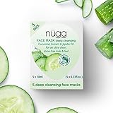 nügg Deep Cleansing Clear Skin Face Masks to Cleanse and help Soothe and Refine Pores; Non-Drying and For All Skin Types; 3 times Allure Best of Beauty Award Winner; 5 Pack
