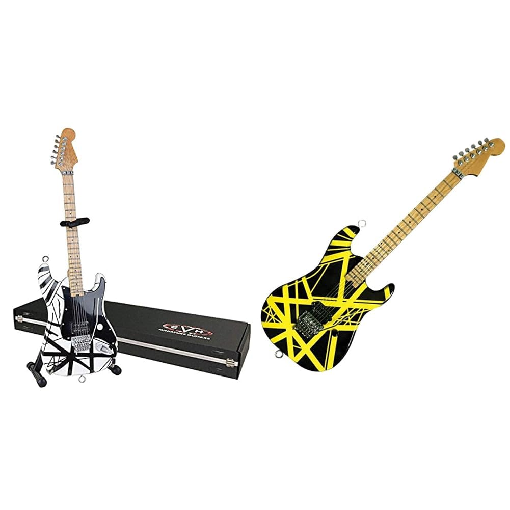 Amazon.com: AXE HEAVEN EVH Minature Guitars EVH Black & White Mini