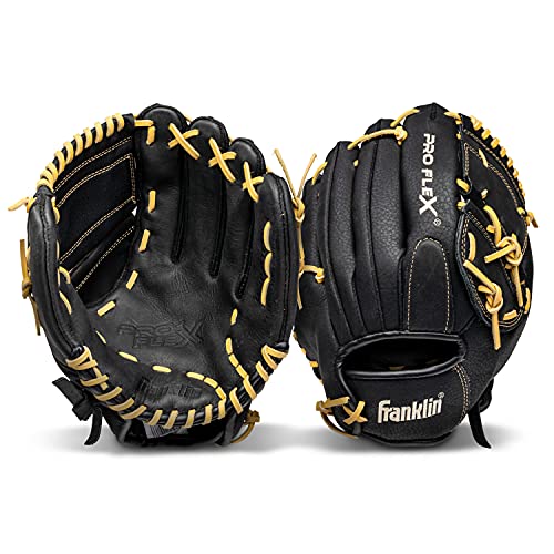 Franklin Sports Pro Flex Right Hand Throw Glove, 12-Inch, Black/Brown - image 2