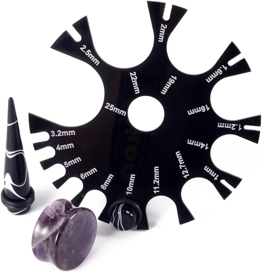 "Black Acrylic Wire Gauge Measuring Tool 1mm-25mm Wire Gauge Thickness Gauge Measurement Tester Ruler Gauge Measurement Wheel Gauge Diameter Tool - Image 5