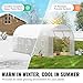 VEVOR Walk-in Tunnel Greenhouse, 14.6x6.4x6.3 ft Hoop House Greenhouse Tunnel, Plant Hot House with Galvanized Steel Frame, White PE Cover, Roll-up Zipper Door and 8 Windows for Outdoor