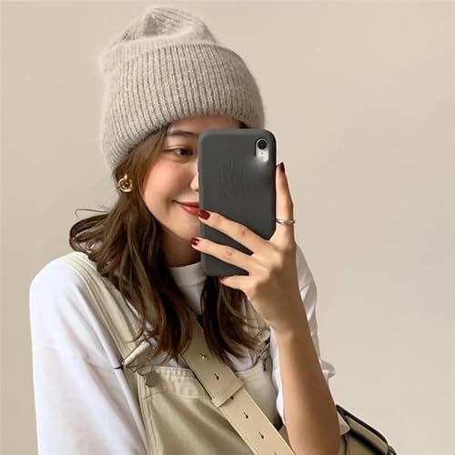 JYHBHMZG Gorros de malha de inverno para mulheres sólido quente caxemira lã Skullies boné feminino t
