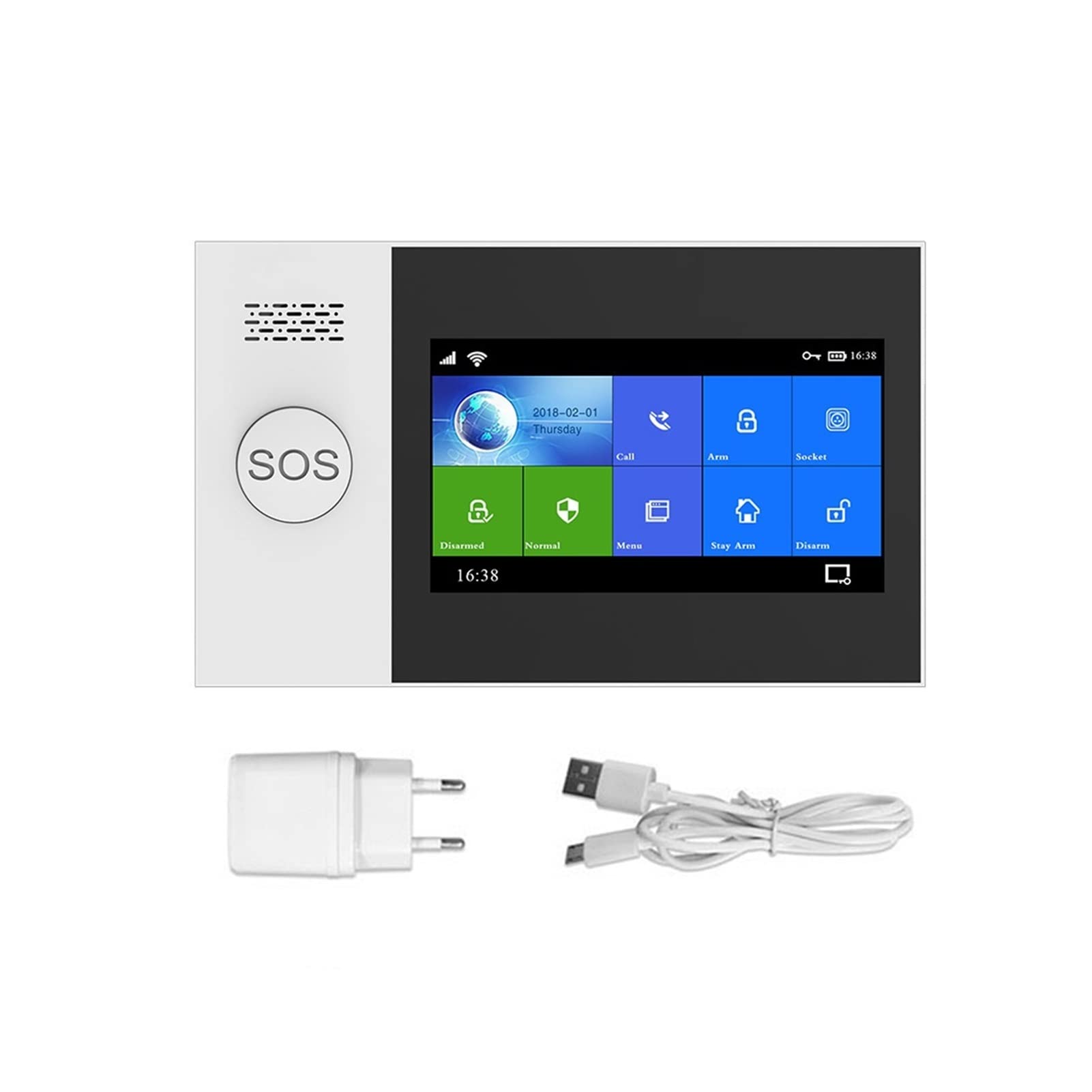 sans Fil WiFi GSM Système d'alarme de sécurité Autonome à la Maison SMS TUYA Smart Life App Contrôle avec capteur Mouvement Installation Rapide(PG-107)