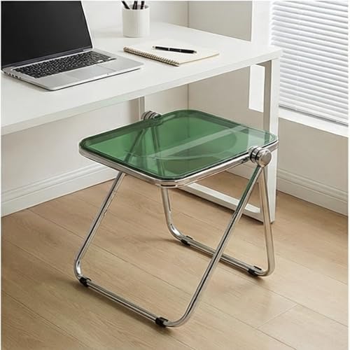 Image of The Artment Green GlacierTray Foldable Transparent Acrylic End Table, Multi-Purpose Side Table, Serving Tray & Magazine Rack, Space-Saving for Modern Living Spaces | Use for Home & Office