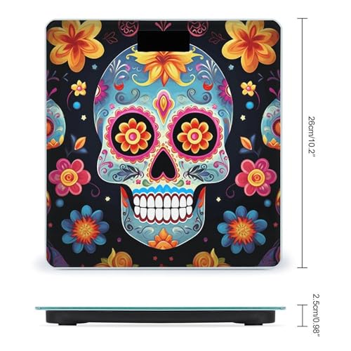 Báscula digital de baño con diseño Sugar Skulls 400 lb miniatura 2