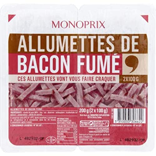 Monoprix Allumettes de bacon fume - Les 2 barquettes de