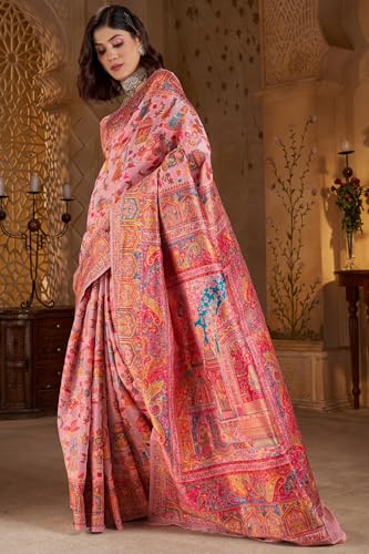 Image of SGF11 Women's Kanjivaram Pure Soft Silk Saree With Unstitched Blouse Piece