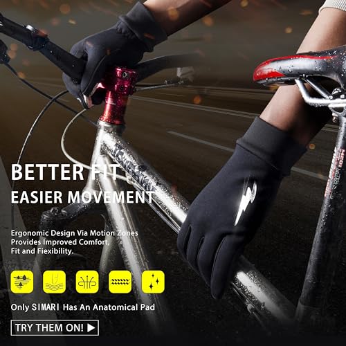 SIMARI Winter Thermo-Handschuhe Herren und Damen Touchscreen fahrradhandschuhe Anti-Rutsch Winddicht für Kaltes Wetter zum Autofahren Radfahren Skifahren Arbeiten Outdoor SMRG102