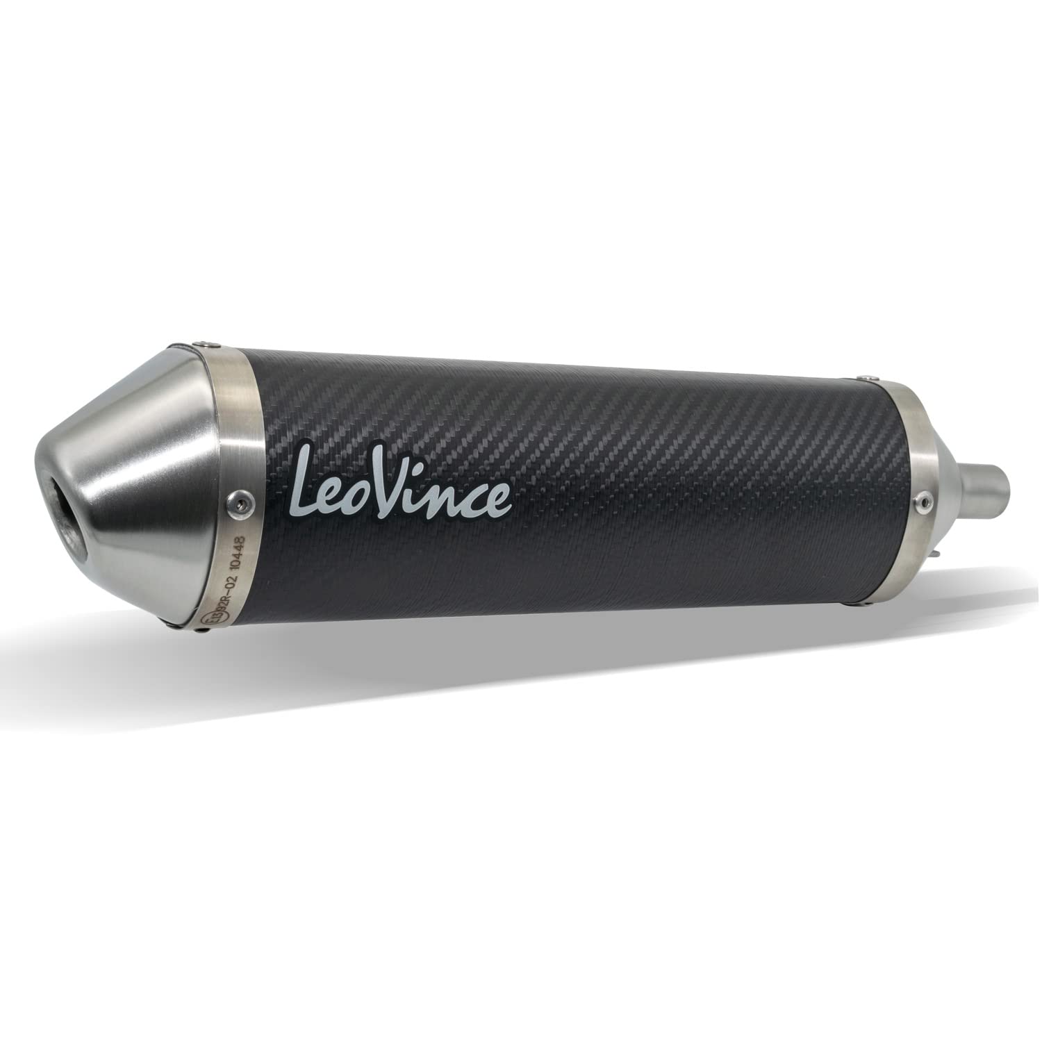 Endschalldämpfer/Auspuffanlage LeoVince SLIP-ON X-Fight, Carbon, Edelstahl Kappe, mit Zulassung für Fantic Enduro 50 / Motard 50 / Competition/Performance