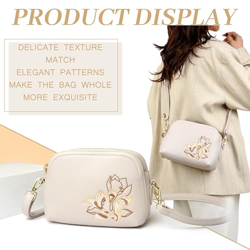 Women’s Shoulder Bag Satchel Bags Embroidered Designer Purse Vegan Leather Cell Phone Purse2