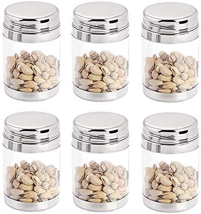 SPRINGWAY - Brand of Happiness | Stainless Steel and Food Grade Polycarbonate See Through Clear Container/Canister/Storage Jar 800ml (Set of 6)