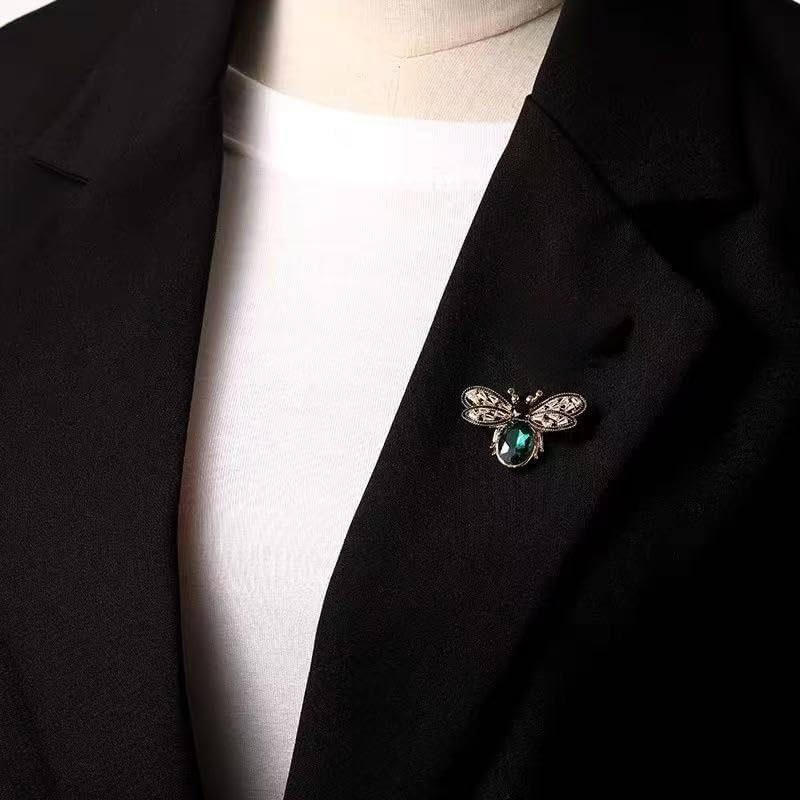 Miniatura 5 de Nyx&lvy Vintage Crystal Flower Brooch Set, 3 Pieces, Purple Pink Green Rhinestones, Gold Tone Floral Pins for Wedding and Evening Wear Christmas gift