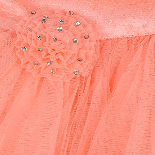Image of V MART Girls Solid Net Round NeckFrock
