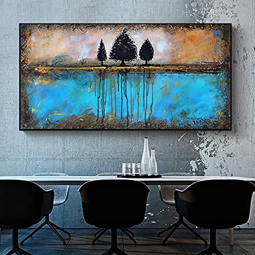 Affiche graffiti bleu lac art moderne abstrait format XXL