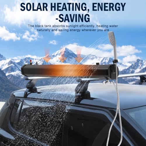Roof Rack Mount Road Shower, ducha portátil de camping con tanque presurizado de agua de 7.93 Gal miniatura 3