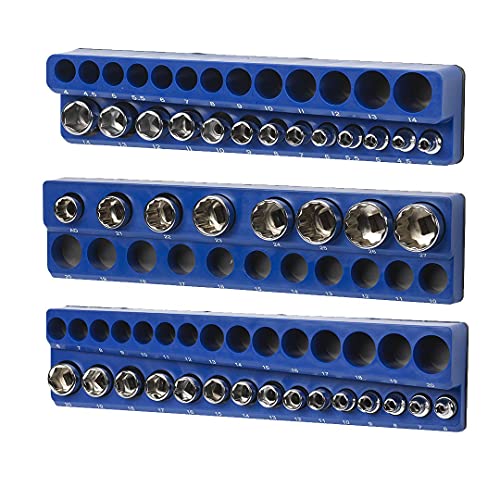 Magnetic Metric Socket Holder Mold Set For Socket Wrenches Blue #TOP3