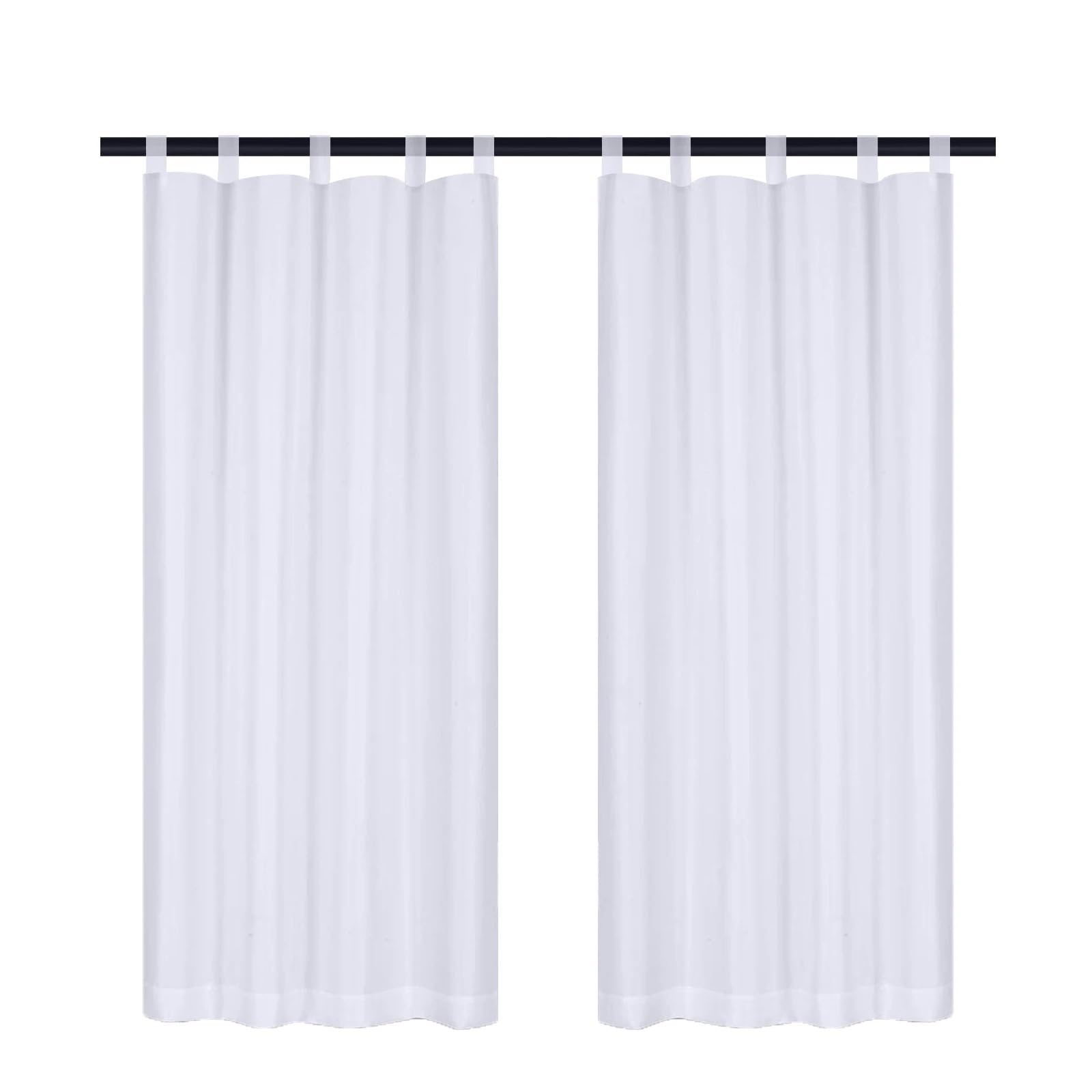 Zymjzbetic Pergola Curtain Waterproof Sheer Voile Curtains – Tab Top for Patio, Gazebo & Indoor Windows(White-1 Panel,W132xH213cm)