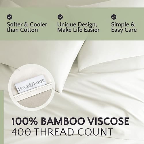 Miniatura 5 de Bamboo is Better Premium Collection King Bed Sheets  Luxury Pure Natural Bamboo Viscose Bedding Set  4 Piece Fitted Sheet Set  Sateen Cooling Sheets