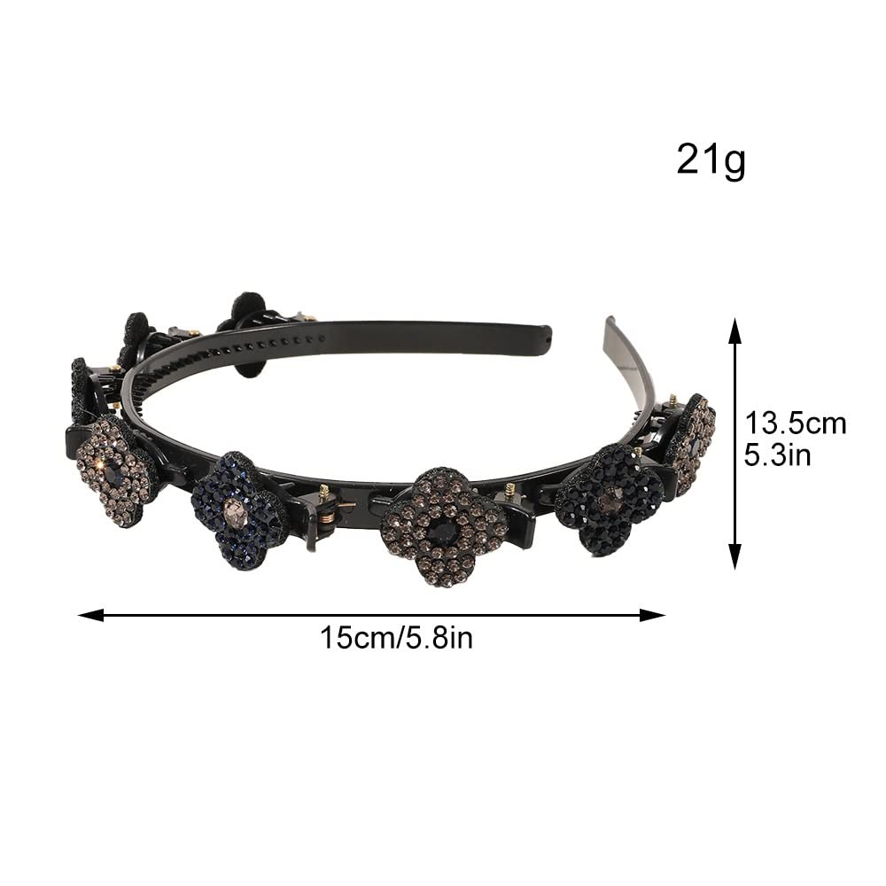 Belvanr Fascia per Capelli Cristallo a Doppio Fila 5 Pezzi Cerchietto per Capelli Cerchietto per Capelli Strass Donna Strass Fascia per Capelli Cristallo a Doppio Lato Strass Fascia di Capelli