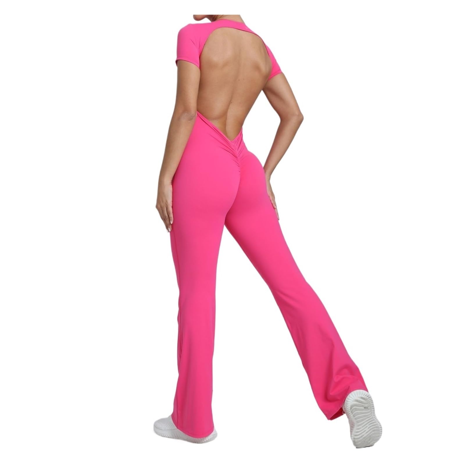 Mono De Gimnasio For Mujer, Ropa De Yoga De Una Pieza, Ropa De Entrenamiento De Baile Latino, Mono Acampanado