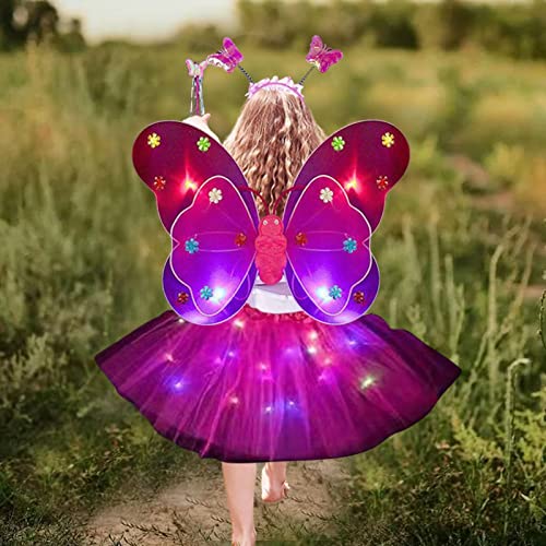 Vestido de Fada Crianças | Conjunto de fantasia de fada menina com asas de borboleta | Conjunto de f