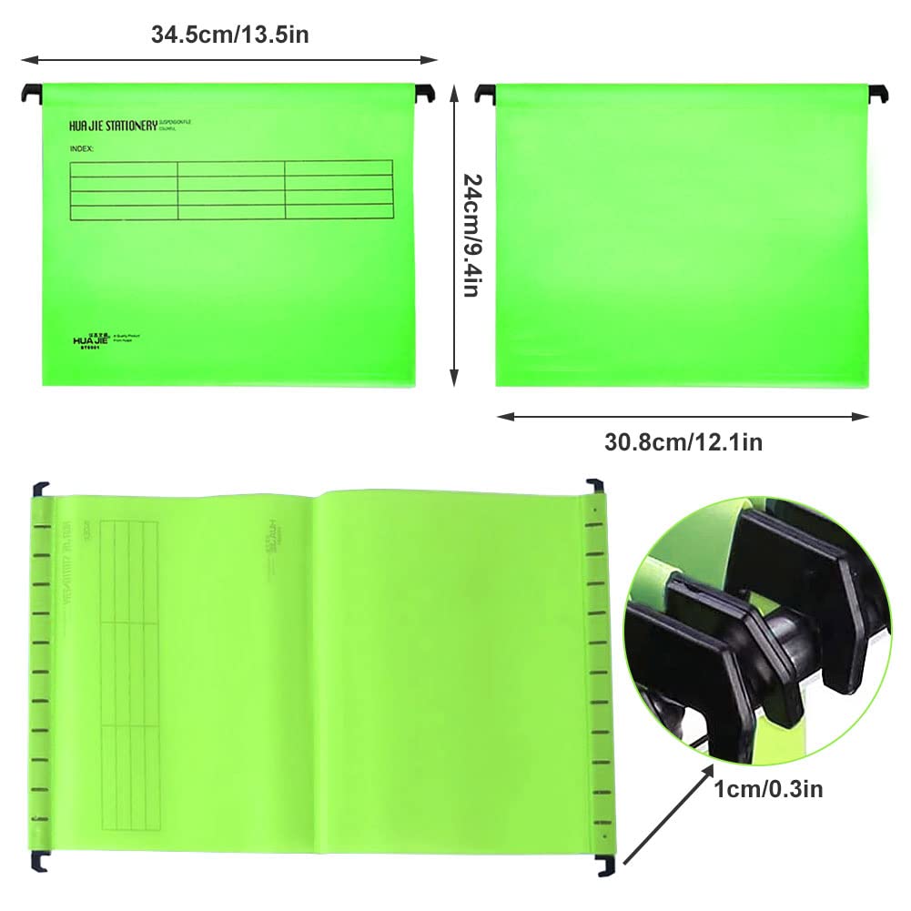 Cartelle sospese, cartelle sospese A4 con linguette e inserti for schede for schedari, cartelle sospese A4 (verde, confezione da 12)