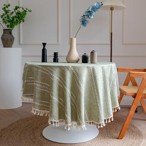 Nappe tissée Jacquard vert olive pour décoration de table de dîner et cuisine